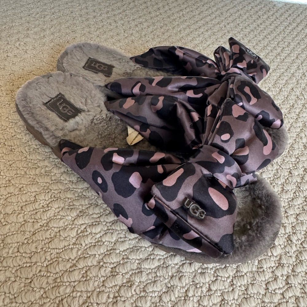 UGG Pink and Black Patterned Slippers